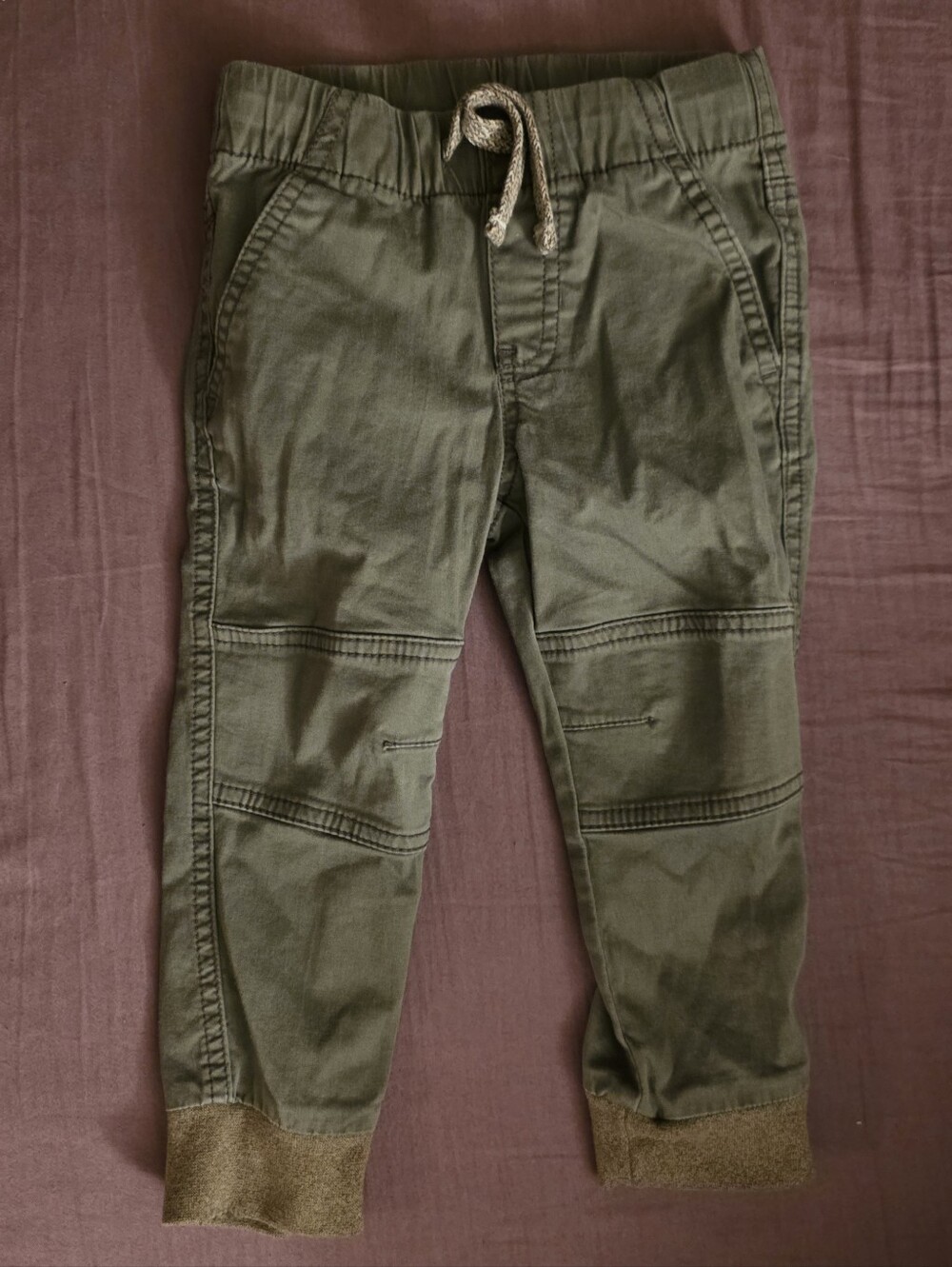 Cat & Jack Olive Green Jogger Pants with Drawstring